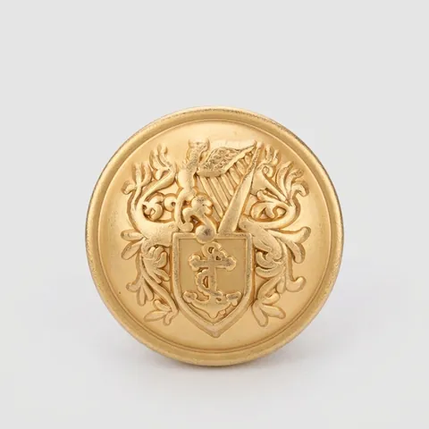 Vintage Brass Metal Buttons For Suit Blazer Coats High-End Embossed Anchor Shield Heraldic Pattern Garment Decorative Accessory