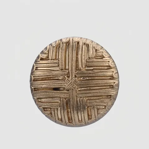 High-End Round Eco-Friendly Metal Woven Texture Shank Buttons For Fur Coat Overcoat Vintage Gold Silver Buttons