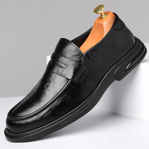 Mocasines de Hombre Negocios Casual Cuero de Vaca Dividido Estilo Británico Punta Puntiaguda Zapatos Formales para Oficina Banquete