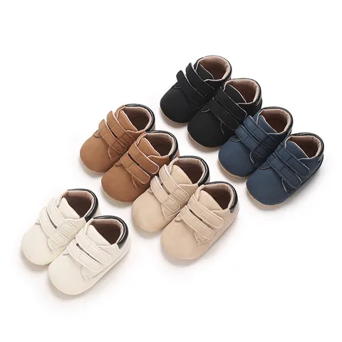 Baby Boy Pre-walker Shoes Solid Color Double Velcro Soft Sole Casual Toddler Sports Sneakers For Infant First Walkers Outdoor