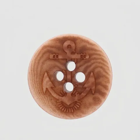 Natural Corozo Nut Anchor Engraved Round 4-Hole Buttons For High-End Coat Suit Sweater Sewing Accessories