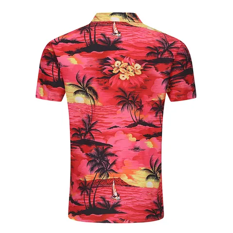 Men Hawaiian Shirt Tropical Beach Floral Print Short Sleeve Revere Collar Cotton Blend Casual Vacation Summer Beach Top