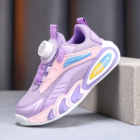 Baskets pour Garçons 2025 Nouvelles Chaussures Chunky en Maille Respirante Enfants Boucle Rotative Chaussures de Course Sport