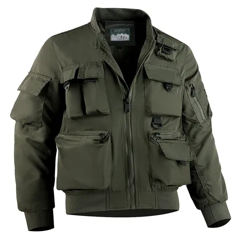Herren Fliegerjacke Bomberjacke Elasthan Winddicht Multi Tasche Taktische Utility Flight Techwear Top Für Herren Casual