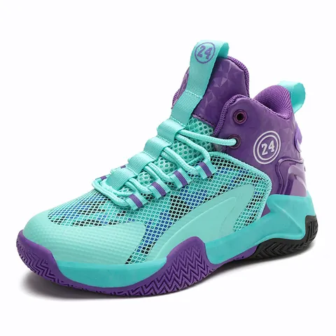 Chaussures de Basket pour Garçons Respirant Montant Baskets en Maille Résistant à L'usure Chaussures de Sport Extérieur Enfants