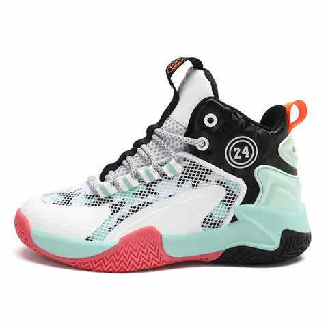 Chaussures de Basket pour Garçons Respirant Montant Baskets en Maille Résistant à L'usure Chaussures de Sport Extérieur Enfants