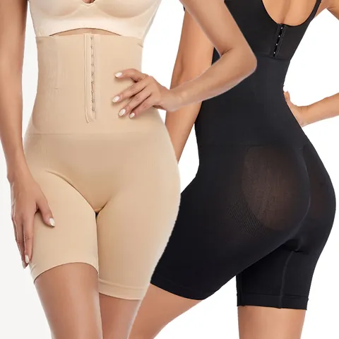 Women High Waist Tummy Control Shapewear Shorts Seamless Butt Lift Body Shaper Underwear With Double Row Hooks Bottom
