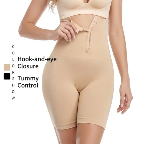 Women High Waist Tummy Control Shapewear Shorts Seamless Butt Lift Body Shaper Underwear With Double Row Hooks Bottom
