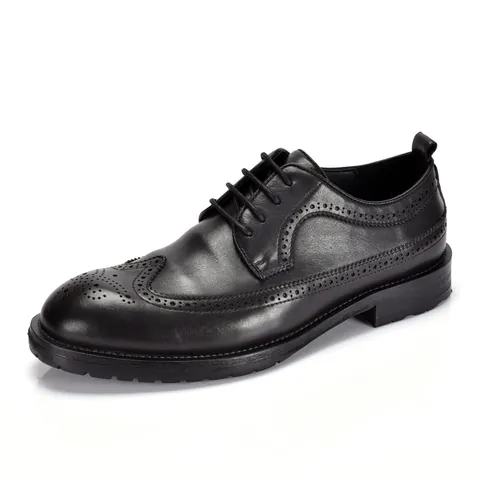 Men British Vintage Brogue Oxford Shoes Top Grain Cowhide Lace-up Business Formal Wedding Dress Shoes