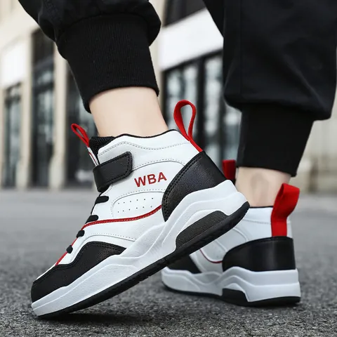 Scarpe da Skate Alte per Bambini Ragazzi Ragazze Sneakers da Basket in Pelle Sintetica Antiscivolo Casual per Studenti