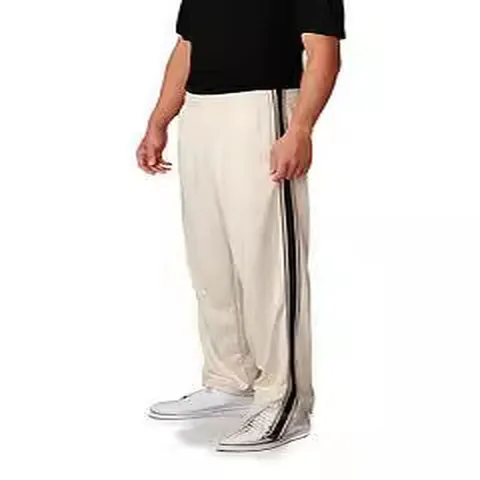 Men Casual Sweatpants Polyester Stripe Side Trim Athletic Joggers Wide Leg Straight Trousers For Sports Outdoor Fashion Streetwear