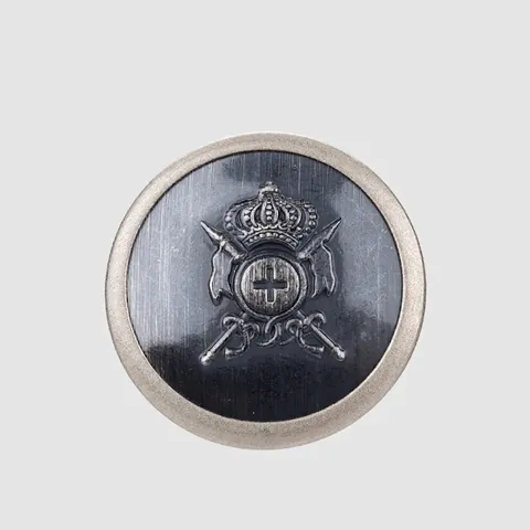 Vintage Brass Metal Buttons Embossed Crown Cross Sword Heraldic Emblem For Coat Blazer Jacket Suits High-End Decorative Sewing Accessories