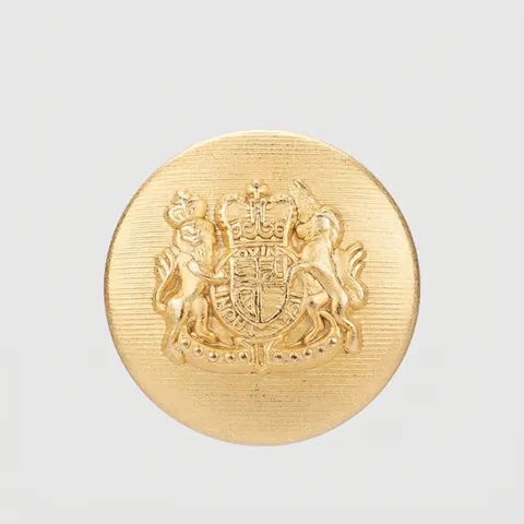 Premium Brass Buttons Set British Royal Emblem Embossed Gold Metal Buttons For Suit Overcoat Blazer Clothing Accessories