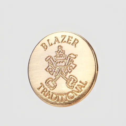 High End Round Metal Shank Buttons Vintage British Style Gold Crest Relief Decorative Buttons For Suit Blazer Coat DIY Sewing Accessory