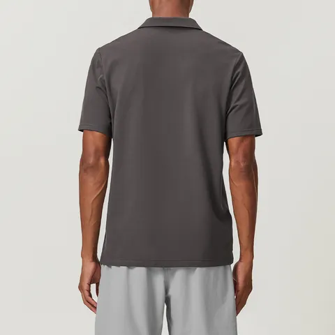Men Sports Cotton Blend Polo Shirt Breathable Short Sleeve Top For Golf Tennis Casual Comfortable V-Neck Knitted Pique Shirt