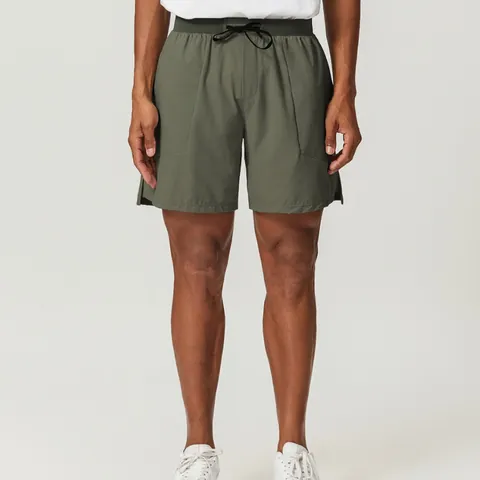 Heren Sneldrogende Sport Short Ademend Nylon Elastaan Sport Hardloop Training Short Met Trekkoord Elastische Taille Casual Citywalk Broek