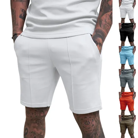 Men's British Style Golf Casual Sports Shorts Pintuck Ribbed Summer Training Shorts For Men Solid Color Bottoms