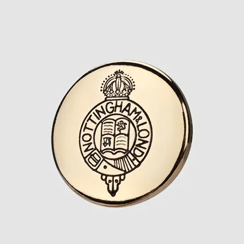 High-End British Style Metal Buttons Vintage Round Gold Crest Crown Buttons For Blazer Coat Suit Sweater Sewing Accessory