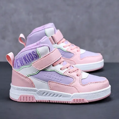 Scarpe da Skate Alte per Bambini Invernali Calde Foderate in Pile Pelle Sintetica Sneakers Antiscivolo per Ragazzi Ragazze