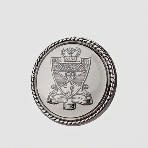 Botones Metálicos de Aleación de Zinc con Escudo Real Vintage con Revestimiento de Epoxi Botones de Vástago Redondos Estilo Británico