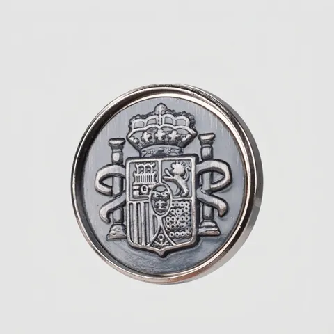 Retro Heraldic Relief Metal Shank Buttons High-end Spanish Crest Round Alloy Buttons For Blazer Suit Coat Uniform DIY Sewing Accessories