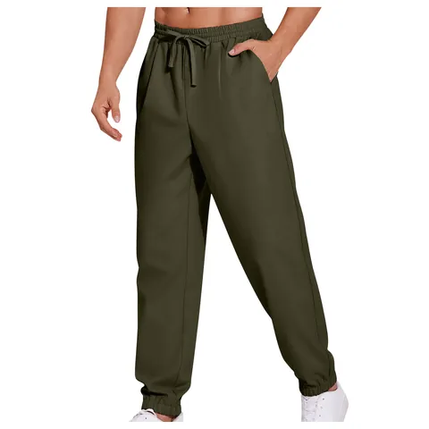 Men's Quick-Dry Athletic Jogger Pants Loose Elastic Woven Outdoor Running Fitness Sweatpants With Drawstring Pockets