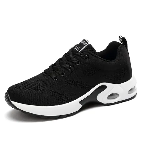 Women's Air Cushion Running Shoes Breathable Flyknit Mesh Athletic Sneakers For Students Outdoor Walking Gym Sports Shoes