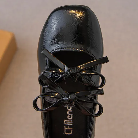 Girls Bow Princess Shoes Spring Autumn Low Cut Ballet Flat Dance Shoes Toddler Little Girl Silver Gold Black Single Shoes