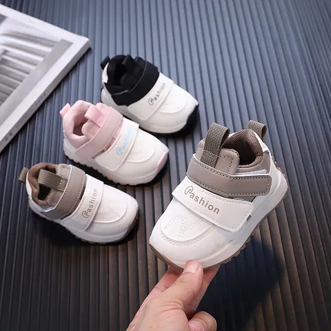 Baby Lauflernschuhe Sneaker Wasserdicht PU Leder Rutschfest Mode Buchstabe Klettverschluss Jungen Mädchen Sportschuhe
