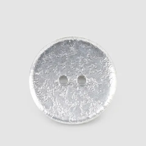 High-end Gehamerde Metalen Textuur Hars Knopen Rond Tweegaats Zilver Decoratieve Knopen Voor Jas Pak Kleding Accessoire
