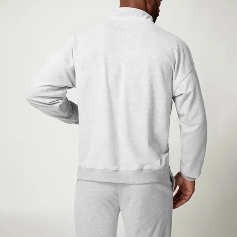 Men's Sports Casual Sweatshirt Set Cotton Blend Half Zipper Stand Collar Top And Bottom Tracksuit For Running Gym Citywalk