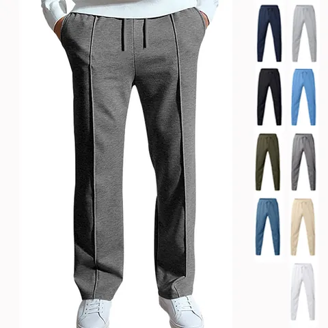 Pantaloni Casual Uomo Oversize a Gamba Dritta Poliestere Retrò Americano Sportivo Pantaloni della Tuta Larghi Tinta Unita