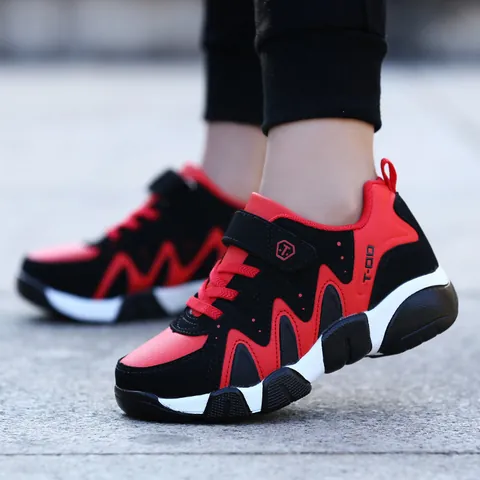 Boys Sports Running Shoes Mesh Synthetic Leather Non-Slip Wear-Resistant Fashion Sneakers For Middle Big Kids Boys Daily Casual Shoes