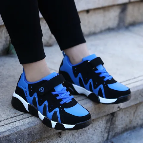 Boys Sports Running Shoes Mesh Synthetic Leather Non-Slip Wear-Resistant Fashion Sneakers For Middle Big Kids Boys Daily Casual Shoes
