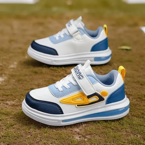 Zapatillas de Skate Casuales para Niños Cuero Sintético Transpirables Cierre de Velcro Resistentes al Desgaste Tenis de Moda