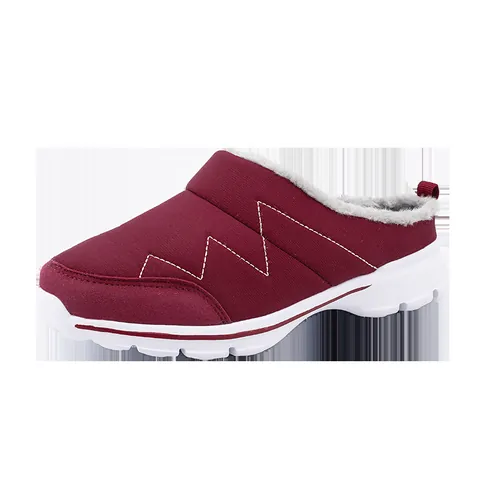 Women Winter Warm Canvas Slip On Slippers Plush Lined Flat Comfortable Cotton Shoes Casual Indoor Outdoor House Shoes For Cold Weather