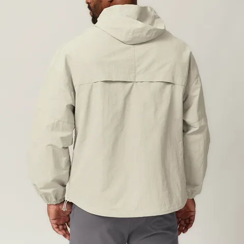 American Zip Up Windproof Hooded Outdoor Jacket Water Repellent Polyamide Hiking Camping Citywalk Anorak Top For Men