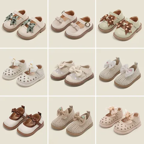 Toddler Girls Princess Shoes Microfiber Leather Soft Sole Heart Rhinestone Lace Mary Jane Single Shoes Walking Shoes Black
