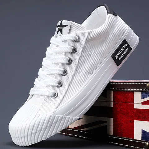 Herren Mode Leinwand Freizeitschuhe Koreanischer Stil Atmungsaktiv Vulkanisiert Flache Sneakers Für Herbst Täglich Wandern Outdoor