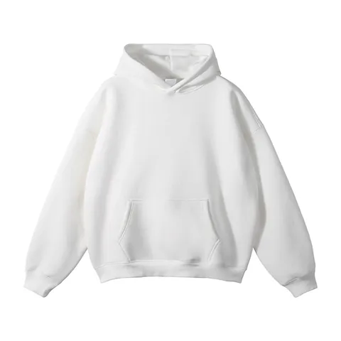 Men's American Retro Cotton Blend Drawstring-free Hoodie Casual Solid Color Drop Shoulder Kangaroo Pocket Loose Pullover Top
