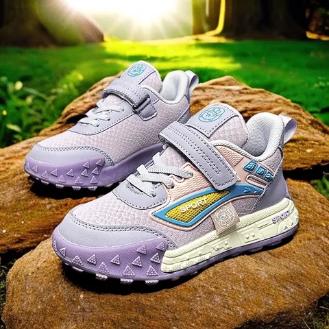 Kids Fashion Sneakers Color Block Breathable Lightweight Athletic Running Shoes For Boys And Girls Casual Walking Shoes