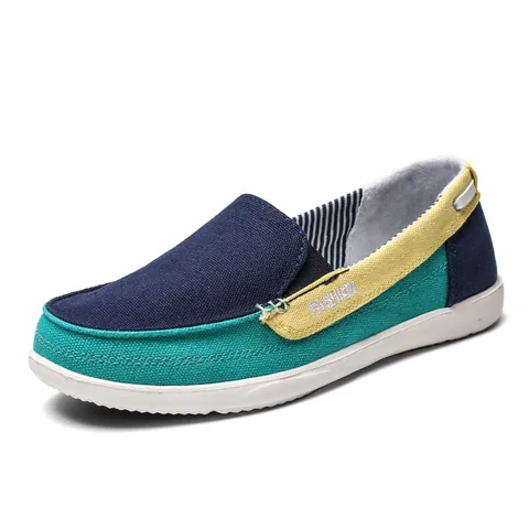 Women Casual Canvas Shoes Color-Block Slip-On Sneakers For Outdoor Walking Breathable Low Top Fashion Shoes Daily Footwear