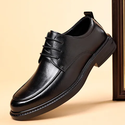 Herren Business Faserleder Schuhe Mit Höhenverstellbar Einlegesohle Schnürung Lässig Halbschuhe Für Hochzeit Büro Formal Alltag