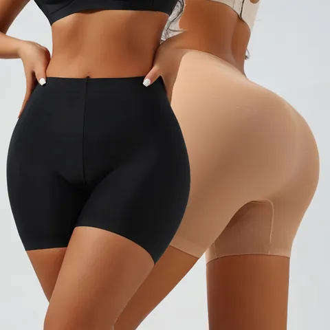 Women Seamless Shapewear Shorts Mid Waist Tummy Control Butt Lifter Body Shaper Nylon Safety Pants Postpartum Slimming Underwear