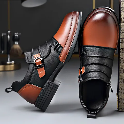 Botas Martin Estilo Británico Retro para Hombre Cuero PU Cremallera Lateral Forro de Piel Cálida Botines Chelsea Antideslizantes Moto