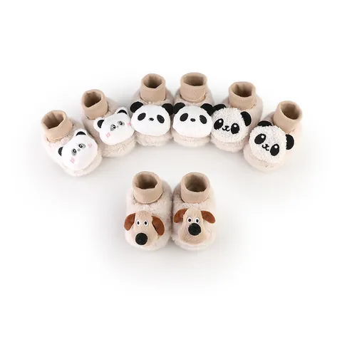 Winter Warm Plush Infant Pre-walker Shoes Cute Cartoon Panda Dog Soft Sole Baby First Walker Shoes For Newborn Boys Girls