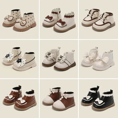 Kleinkinder Mädchen Prinzessinnen Stiefel Kunstleder Seitenreißverschluss Schleife Design Gepolstert Weiche Sohle Alltag Casual Kinder Kurzstiefel