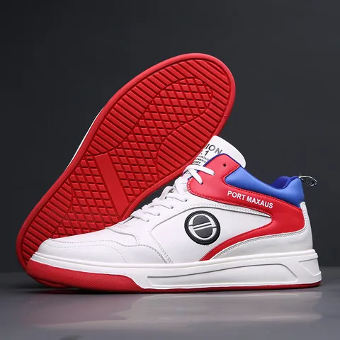 Zapatillas Casuales de Skateboard para Hombre Moda Bloque de Color Cuero de Microfibra Ligeras Transpirables Antideslizantes Plataforma