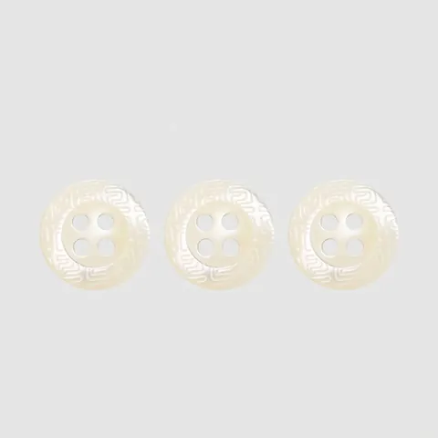 High-end Natural Trochus Shell Buttons For Shirts Round Pearl Luster Buttons Engraved Geometric Maze Pattern 4-Hole Shell Buttons For Luxury Clothes DIY Sewing Supplies