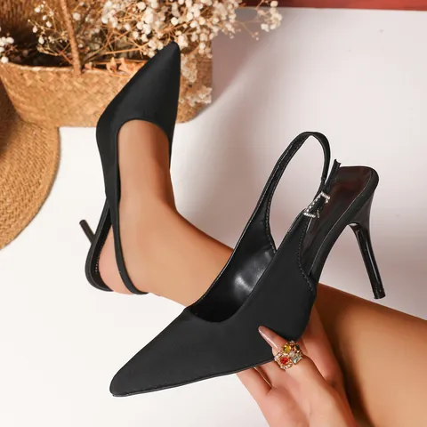 Damen Slingback Pumps Mit Spitzer Zehenpartie Und Stilettoabsatz PU Stiletto Sandalen Modische Leopardenmuster Abendschuhe